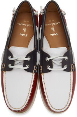 Polo Ralph Laren Merton Boat Shoes Red/White/Blue Size 7D | eBay display picture 3