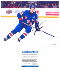 Zeev Buium 'USA' World Juniors Signed 8x10 Photo ACOA NHL Vancouver Canucks Wild