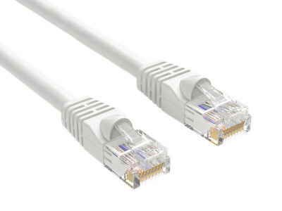 2ft Cat5e UTP Ethernet Network Patch Cable Snagless 24AWG Bare Copper, White