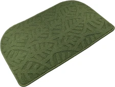 TOONOW Indoor Doormat Front Door 1'6" x 2'6" (Semicircular), Olive Green 