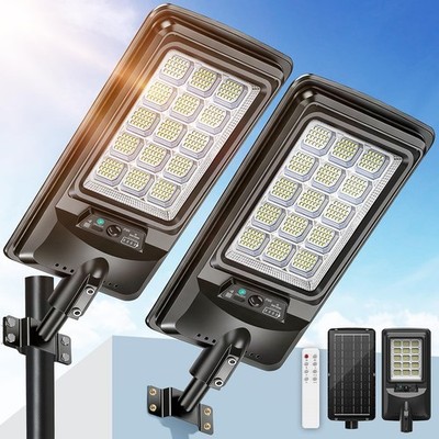 Solar Street Light Outdoor, 20000LM Motion Light, 330pcs Dusk to Dawn Solar F...