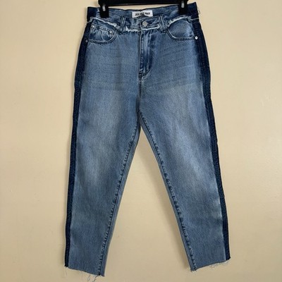 Zee Gee Why Blue Toned Step Mum High Rise Taper Jeans Size 28 NWOT!