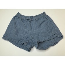 Polo Ralph Lauren Shorts Girls 7 Heather Blue Cotton Classic Tie Waist Pull-On