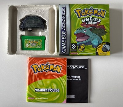 Pokemon Blattgrüne Version Gameboy Advance Spiel + Wireless Adapter + Anleitung + Box