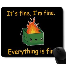 Dumpster on Fire Mouse Pad, Cute and Fun Pad for 10x8 inches, D-1
