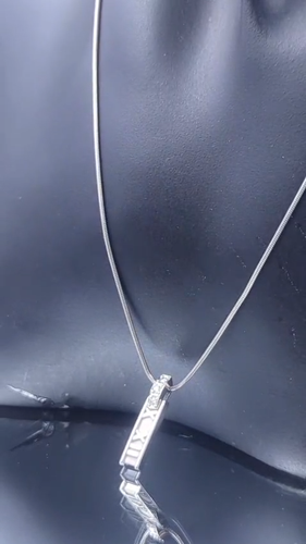 Tiffany & Co 18k White Gold Atlas Three Diamond Snake Chain Pendant Necklace - Video 1 of 1