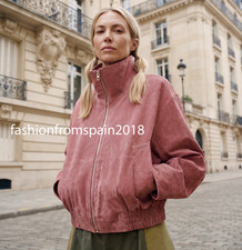 ZARA NEW WOMAN 100 LEATHER HIGH NECK BOMBER JACKET MARSALA XS-XL 6318/252/172