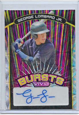 2023 Leaf Vivid Bursts GEORGGE LOMBARD,JR.  Autograph 7/10 - NEW YORK YANKEES