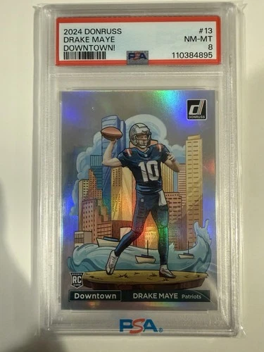 2024 Panini Donruss - Downtown! Drake Maye #13 (RC) PSA 8