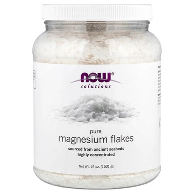 Now Foods Solutions Magnesium Flakes 100 Pure 54 oz 1531 g Not Tested on Animals