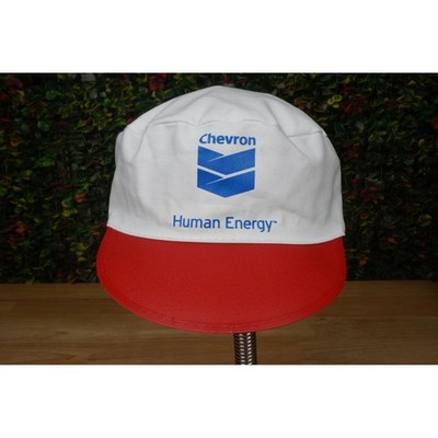 Chevron Human Energy White Red Elastic Back Painter Style Hat Cap Vintage