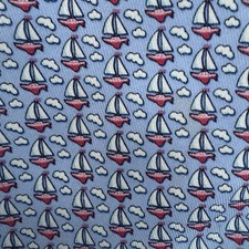 Blue Pink Vineyard Vines Martha s Vineyard Silk Tie Made USA Sailboats