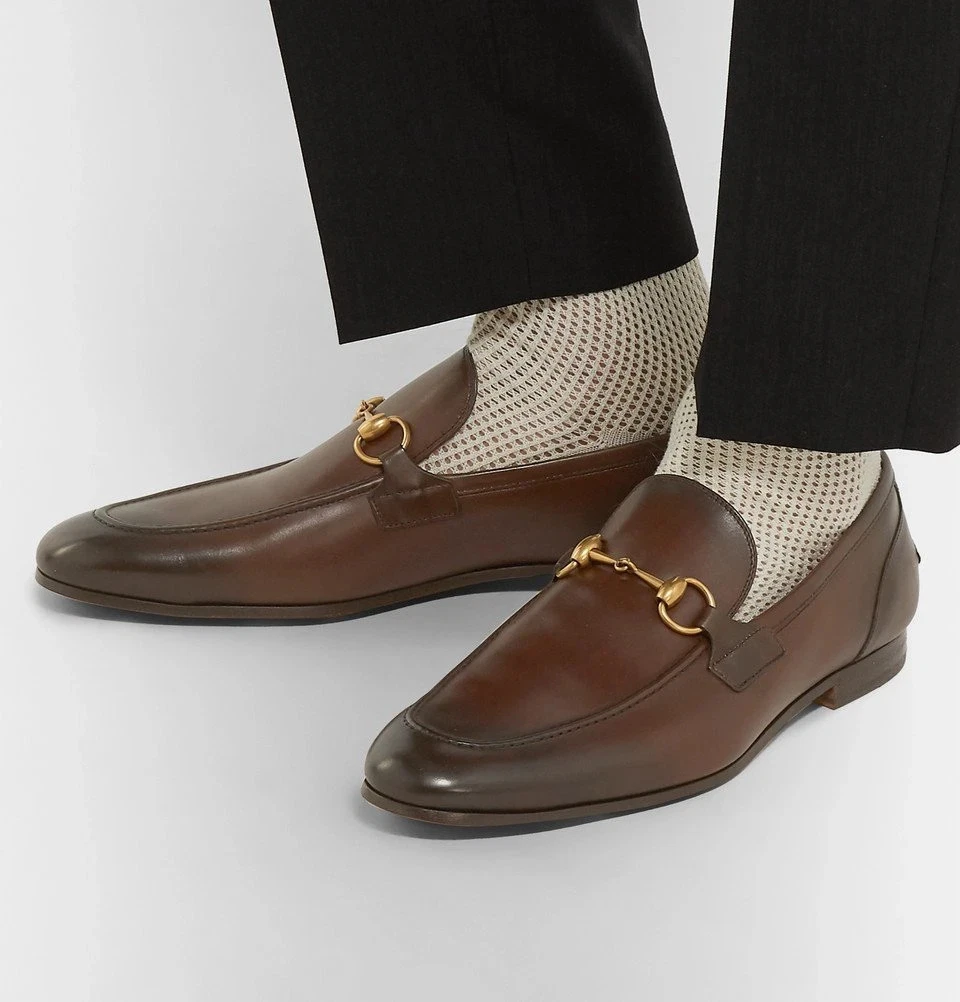 Gucci Tan Leather Loafers Square Toe Shoes Mens US 9.5D Logo Colored Monk Strap Gucci Leather Upper Brown Dress Shoes for Men | eBay main image 3