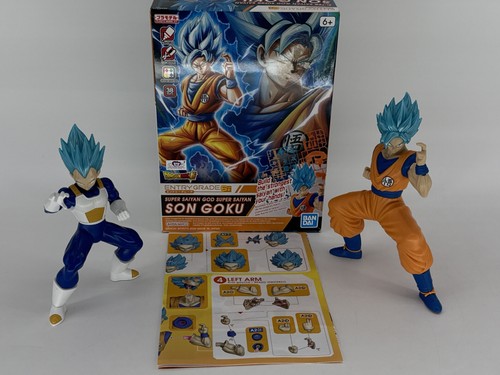 Lot of 2 Dragon Ball Z Super Saiyan God Goku Vegeta Figures Bandai Set New