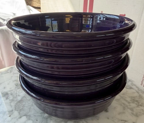 Hardly used Set Of 4 Fiesta Ware Purple Plum Cereal/Soup Bowl 5.5” Made In USA