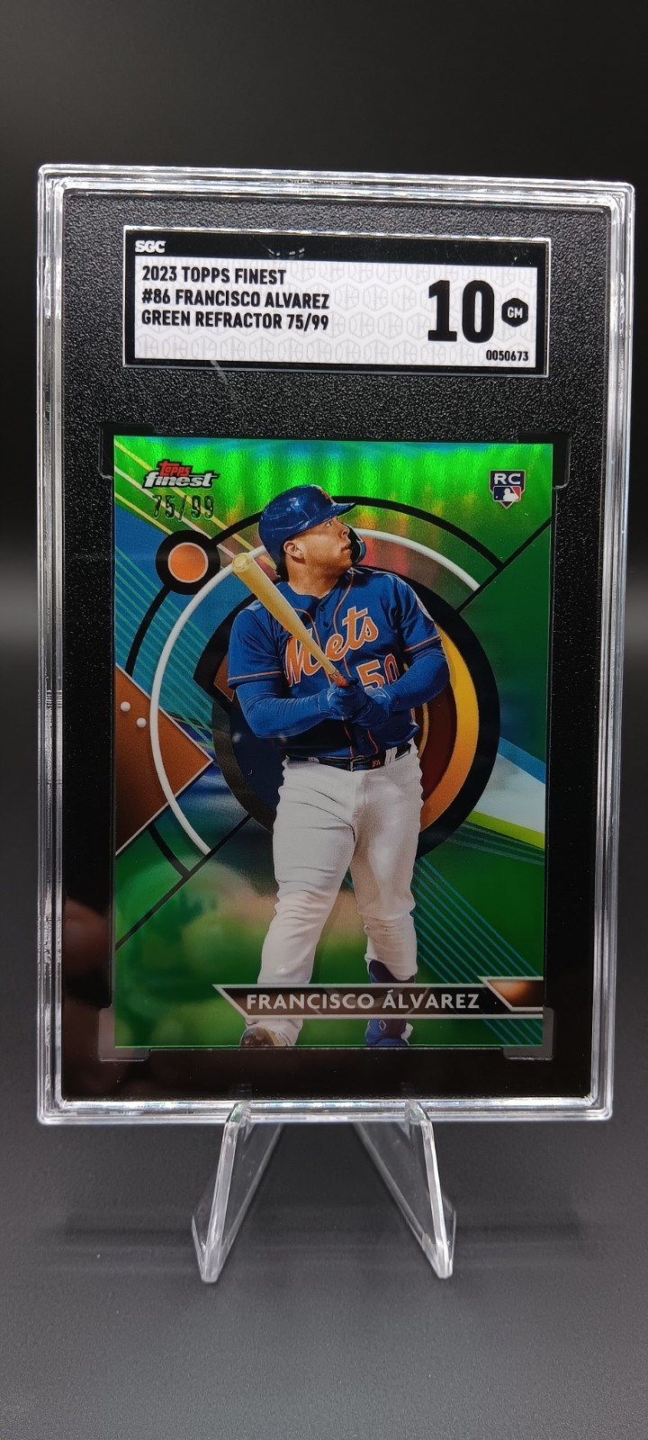 2023 Topps Finest - Francisco Alvarez #86 Green Refractor /99 (RC)