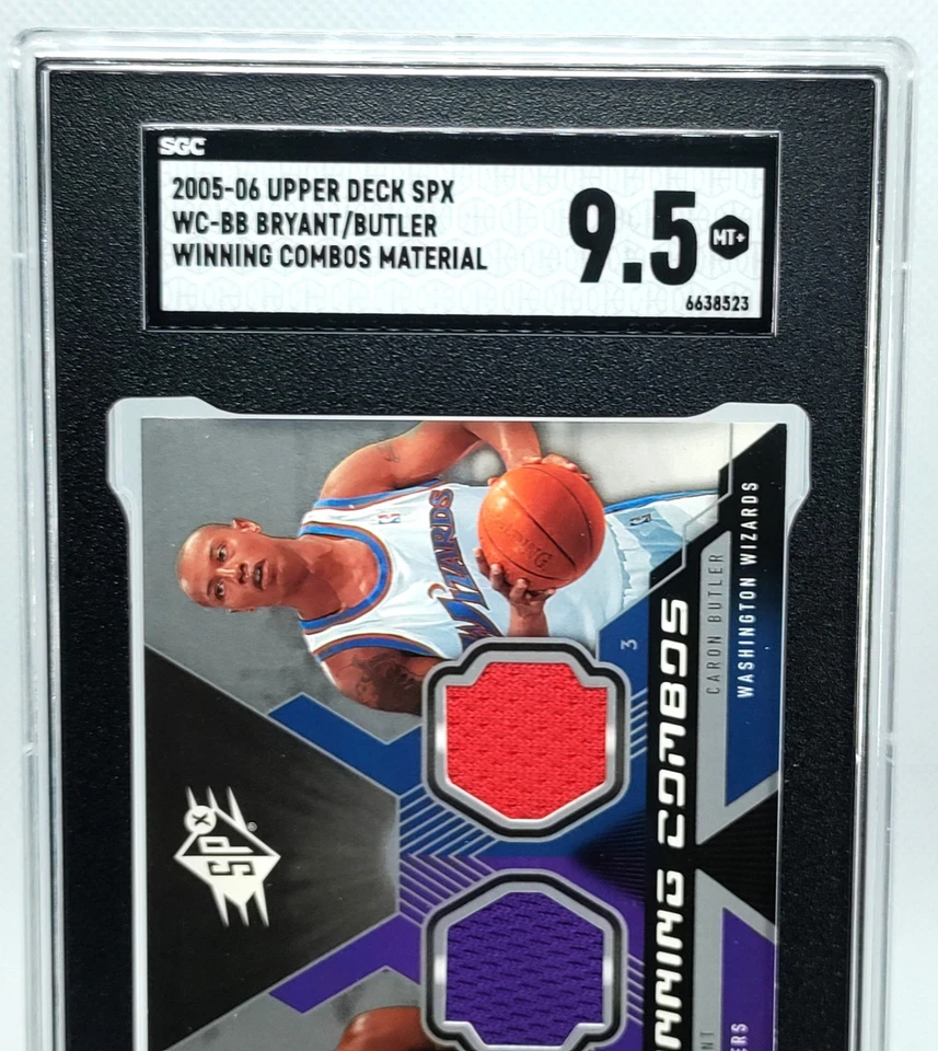 SGC 9.5 Kobe Bryant Butler PARCHE USADO EN EL JUEGO AllStar Weekend 2005-06 UD SPx Combos Foto 3 de 4