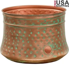 Durable Steel Garden Hose Storage Pot Holds 100ft Standard Hose Drainage Design