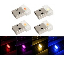 Mini USBLED Light, Wireless Small Night Light, Car Interior Lighting, 4 Pack...
