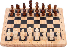 - 150235 - Gioco Di Scacchi in Legno Di Betulla - Scacchiera Stampata - Giochi D