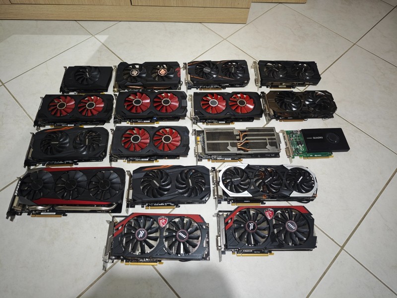 Lot of 17 Graphics Cards GPU for parts or repair, NVIDIA, AMD