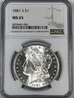 1881-S Morgan Dollar : NGC MS65 Blazing White