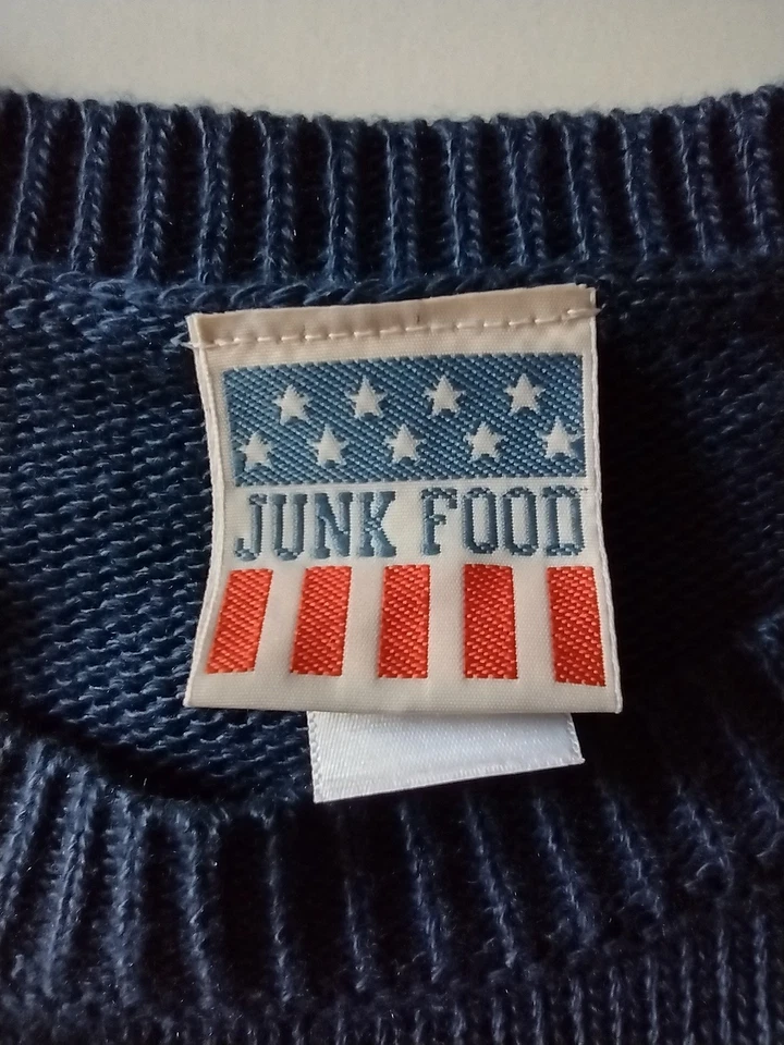 De Colección Chicago Bears Hombres XXL Suéter Chaleco NUEVO Nos NFL por Comida Chatarra Fútbol Azul Marino Foto 4 de 4