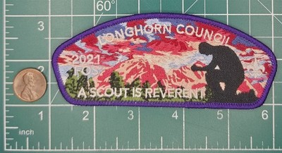 BSA Longhorn Council, TX, CSP, 2021 FOS A Scout Is Reverent (purple border)