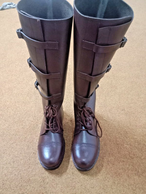 Handgefertigte Leder Kavallerie Stiefel: US M40 Style 3-Schnallen Reitstiefel