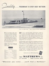 1940 Ad * The Matthews Boat Company Port Clinton OH *Double Cabin Cruiser