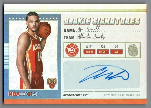 2025 Topps Signature Asa Newell Base (RAW)