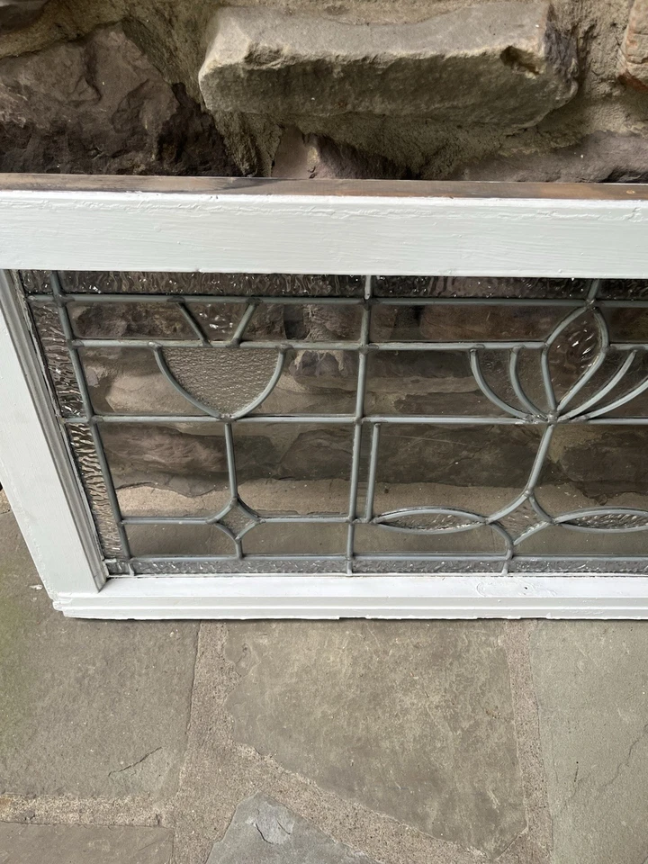 ANTIQUE LEADED GLASS WINDOW COAL REGION of PA 1920s nice NO CRACKS - Image 2 of 4