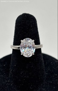 925 Sterling Silver Ring Size 4.75 w/Glass 2.90g