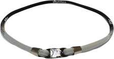S-Type Silicone Titanium Rakuwa Necklace - Black Yellow - 22"