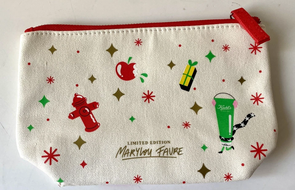 Bolsa de Cosméticos Kiehl’s Edición Navidad Lienzo Fondo Blanco Mate Nueva Antigua... Foto 2 de 4