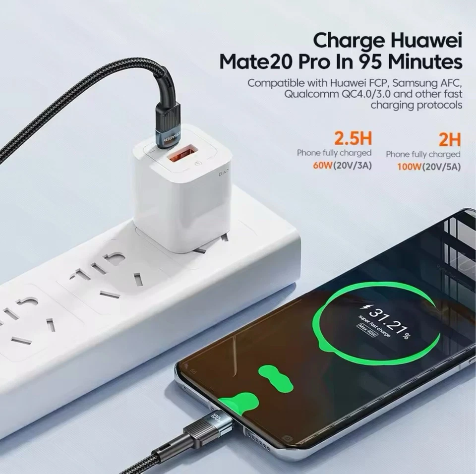 Essager 100W type-C to type-C PD Fast Charging for Samsung Xiaomi IPhone15promax - Image 3 of 4