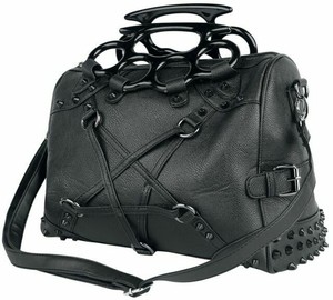 purse with brass knuckle handle