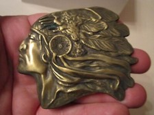 VINTAGE INDIAN PROFILE DESIGN THEME BELT BUCKLE - GW-18