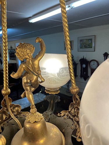 19th Century Figural Gasoliier Chandelier Attributed to Cornelius & Baker - Picture 8 of 24