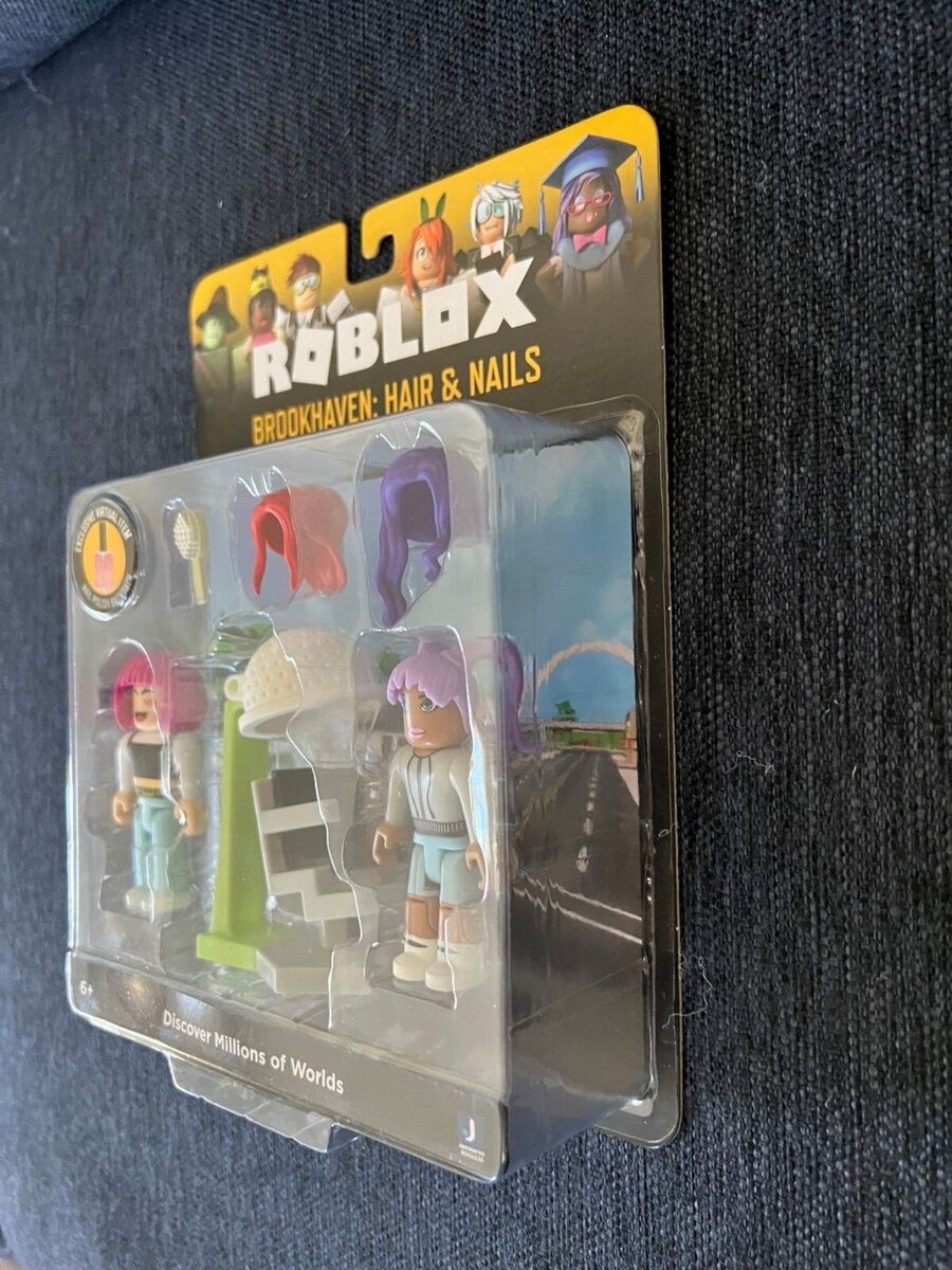 Roblox Collection Brookhaven Hair & Nails 3 Action Figures w