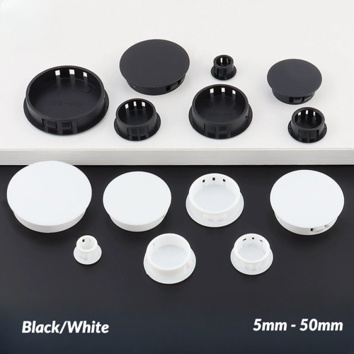 5mm ~ 50mm Okrągłe plastikowe Czarne Białe Zaślepki Końcówki Rury Wkładki do rur Wtyczka Bung - Zdjęcie 1 z 10
