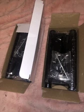 Pair of 8" Black Heavty Duty Double Action Spring Hinges Self Closing - Black