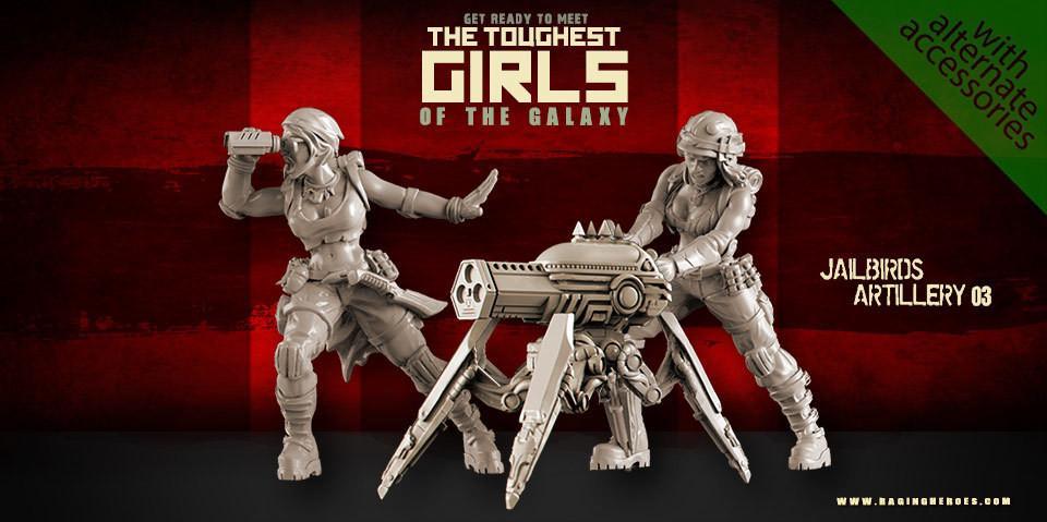 Raging Heroes Jailbirds Команда по тяжелому оружию 3 Женский экипаж ракетной установки 28 мм