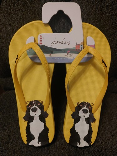 Joules Dog Women's Flip Flop Flip-Flops Yellow Sandals Beach Pool Size 8 US  NWT | eBay