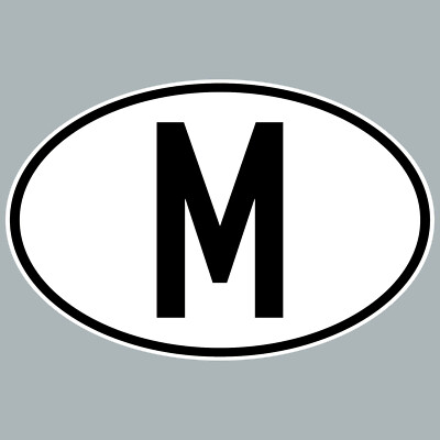 M Aufkleber Sticker Malta Länderkennung Länderkennzeichen 4061963084076