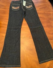 Cache Novelty Denim Bootcut Jeans Sequins New with tags size 8 Orig Price 138.