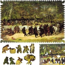 Wooden Jigsaw Puzzle for Adults by FoxSmartBox - 373 Pieces - The Bear Dance