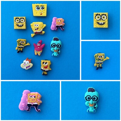 9 x Schuhstecker/Shoe Charms/Pins/Set für SPONGEBOB*PATRICK*SANDY*THADDÄUS* Fans