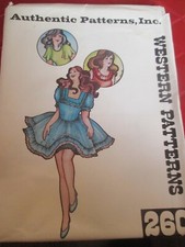 Vintage UNCUT Authentic Pattern SQUARE DANCING DRESS Sewing PATTERN - 1970's-260