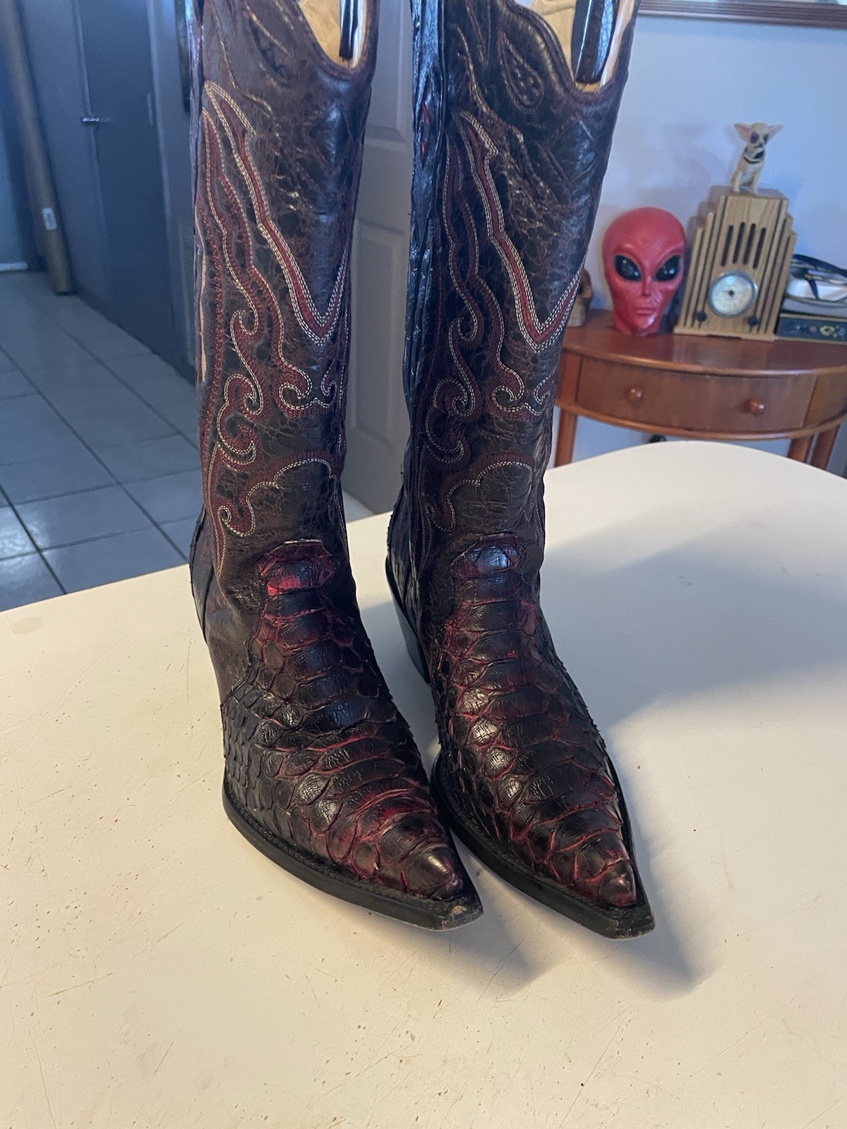 Corral Western  Boots Exotic Python  & Embroidere… - image 1